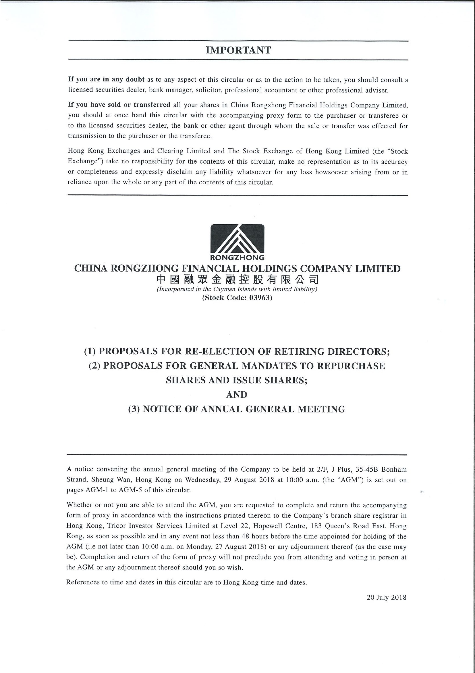 Circulars - [General Mandate / Re-election or Appointment of Director subject to Shareholders' Approval / Explanatory...More]