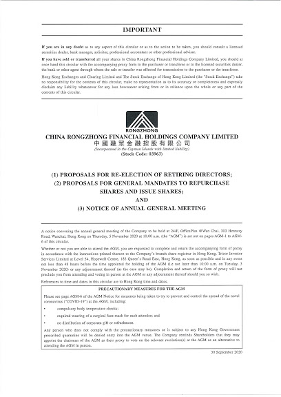 Circulars - [General Mandate / Re-election or Appointment of Director subject to Shareholders' Approval / Explanatory...
