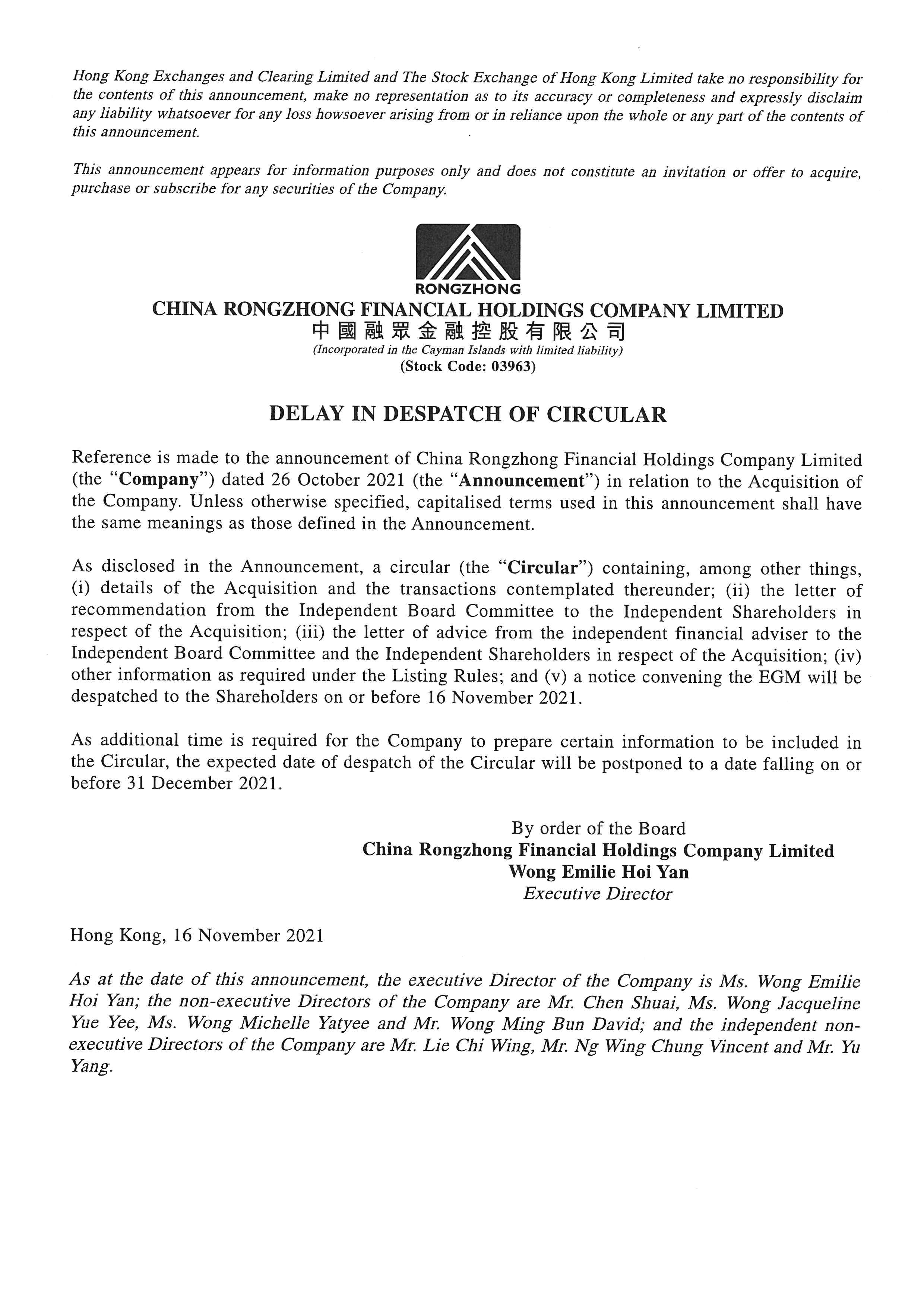 Announcements and Notices - [Connected Transaction / Major Transaction / Delay in Dispatch of Circular]