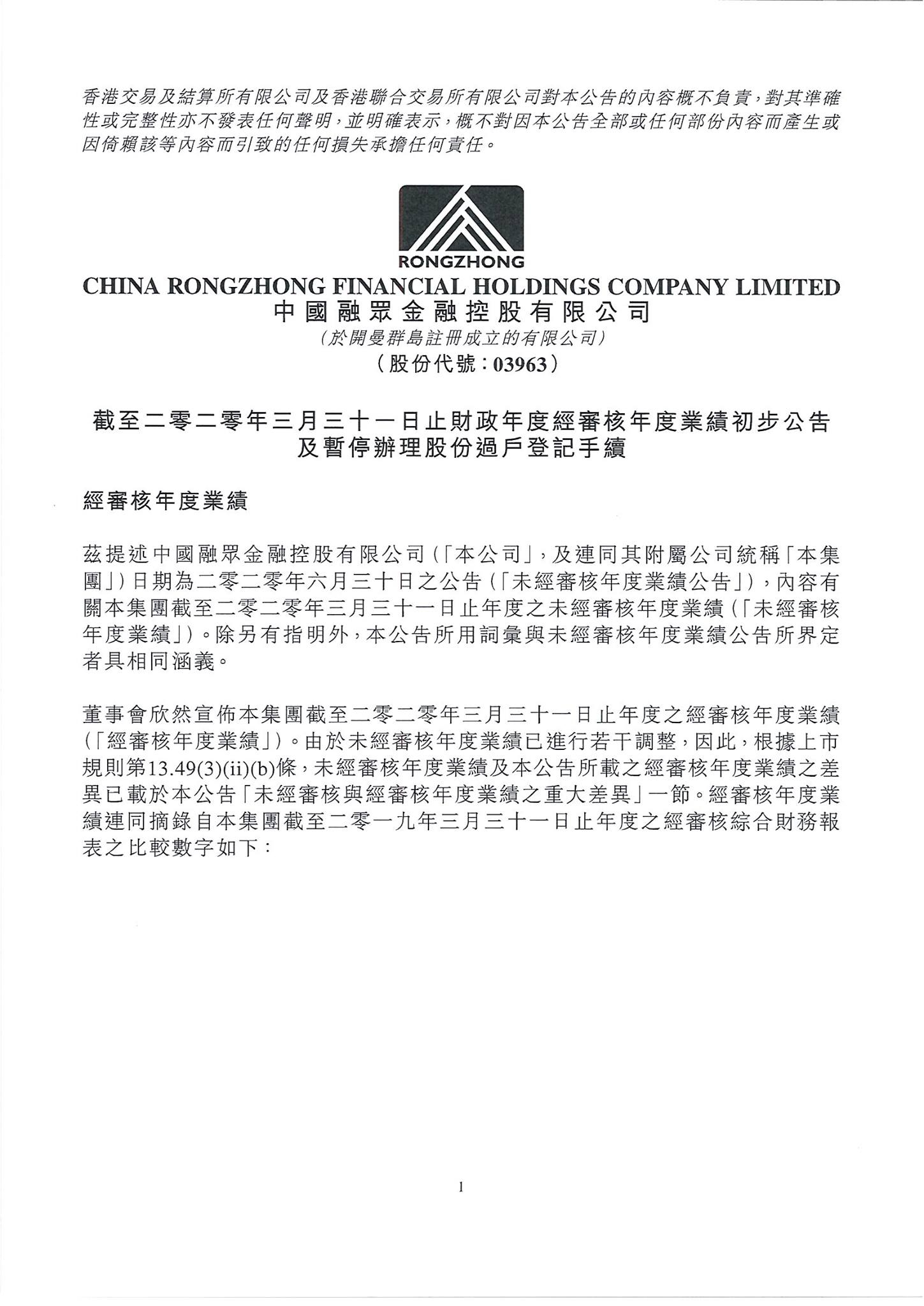 公告及通告 - [末期業績 / 暫停辦理過戶登記手續或更改暫停辦理過戶日期]